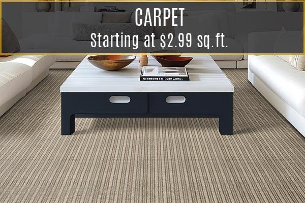 Carpet on sale starting at only $2.99 sq.ft.