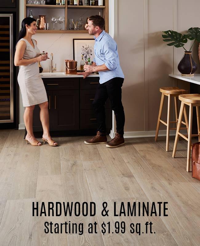 Hardwood and Laminate on sale now starting at only $1.99 sq.ft.