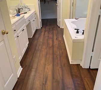 Luxury vinyl plank project by Simmons Floor Covering Abbey Design Center located in Denton, TX