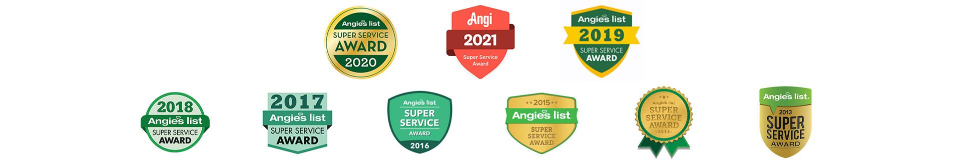 Angie's List Super Service Awards - Awarded 9 years in a row