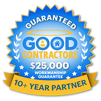 Good Contractors 10 Year Badge - $25,000 guarantee - Simmon's Floor Covering Denton, TX