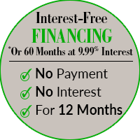 Interest free financing or 60 months at 9.99% interest