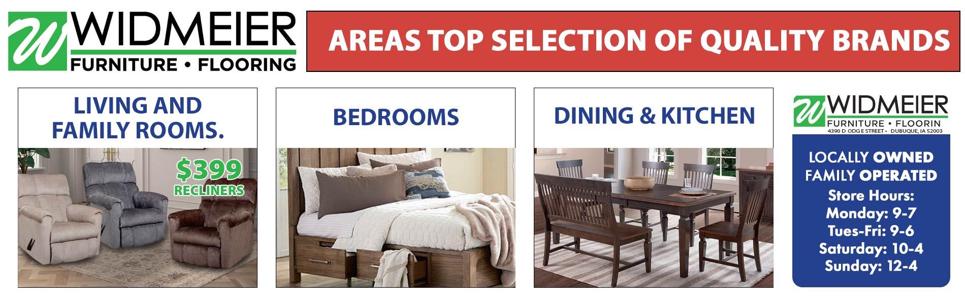 Widmeier Furniture & Flooring - Areas Top Selection of Quality Brands for Living rooms, bedrooms, and dining rooms.
