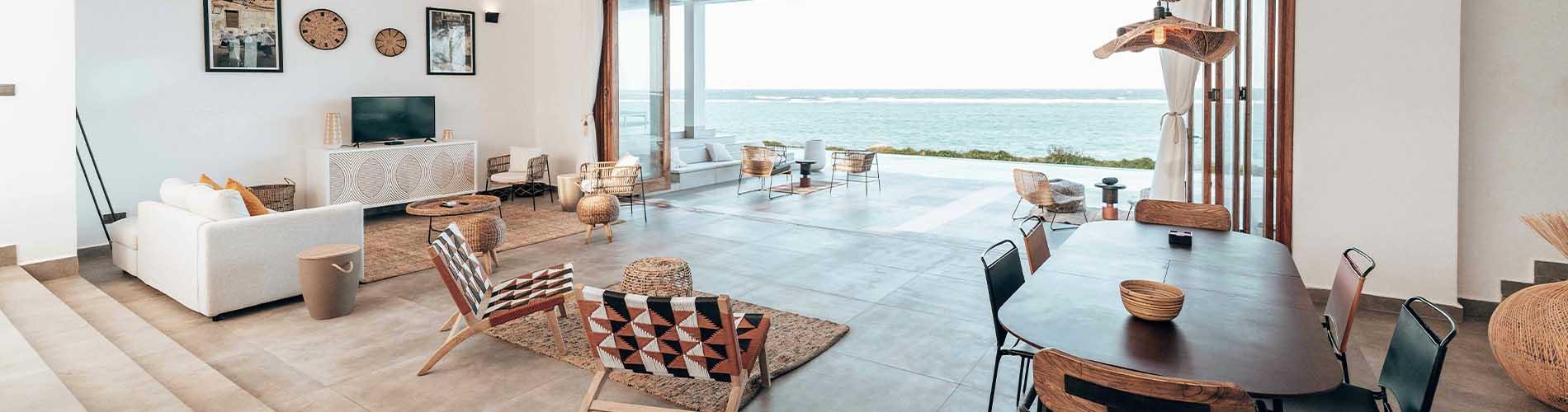 Coastal home open concept with ocean view