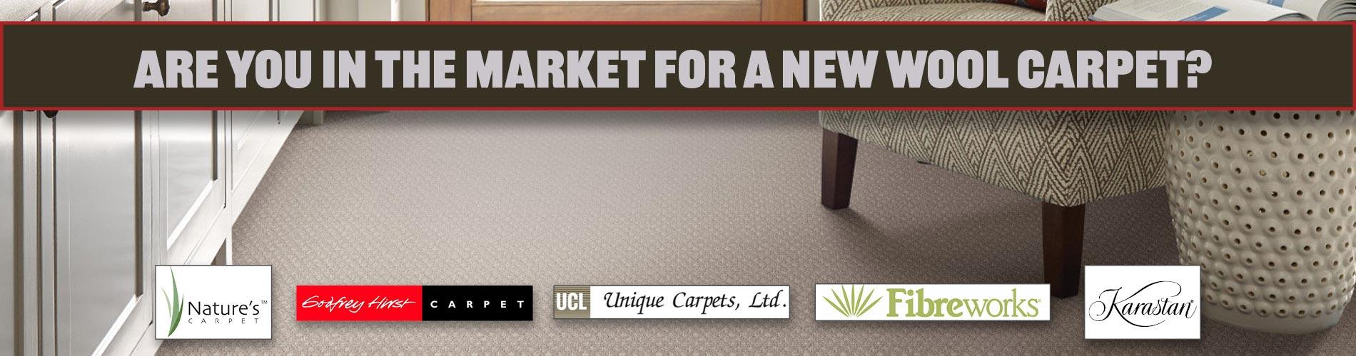 Are you in the market for a wool carpet? Nature's Carpet, Godfrey Hurst, Unique Carpets, Fibreworks, Karastan